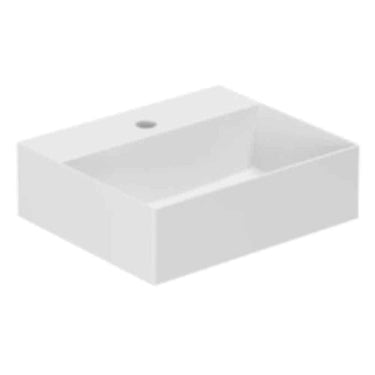 Lavabo Elegance håndvask glaseret porcelæn 420x350x125mm t/bordpl/væg blank hvid - 1