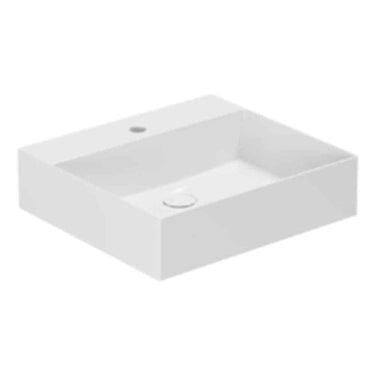 Lavabo Elegance håndvask glaseret porcelæn 500x450x125mm t/bordpl/væg blank hvid - 1