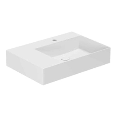 Lavabo Elegance håndvask glaseret porcelæn 650x450x125mm t/bordpl/væg blank hvid - 1