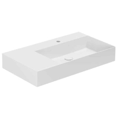 Lavabo Elegance håndvask glaseret porcelæn 810x460x125mm t/bordpl/væg blank hvid - 1