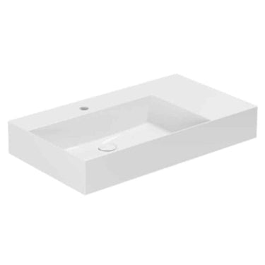 Lavabo Elegance håndvask glaseret porcelæn 810x460x125mm t/bordpl/væg blank hvid - 1
