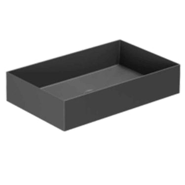 Lavabo Elegance håndvask glaseret porcelæn 600x380x125mm t/bordpl/væg mat sort - 1