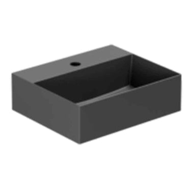 Lavabo Elegance håndvask glaseret porcelæn 420x350x125mm t/bordpl/væg mat sort - 1