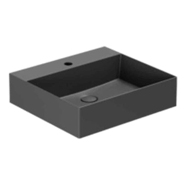 Lavabo Elegance håndvask glaseret porcelæn 500x450x125mm t/bordpl/væg mat sort - 1