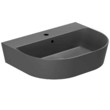 Lavabo Forma håndvask glaseret porcelæn 650x500x150mm t/bordpl/væg mat sort - 1