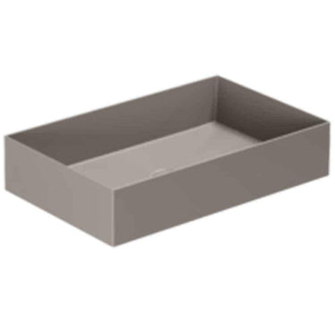 Lavabo Elegance håndvask matglaseret porcelæn 600x380x125mm t/bordpl/væg Taupe - 1