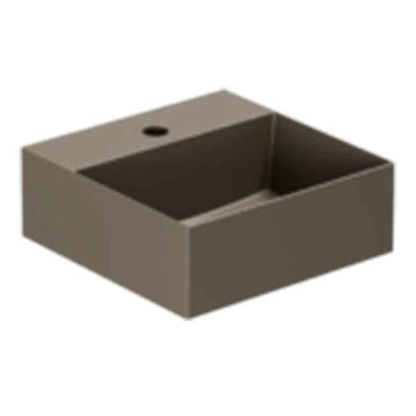 Lavabo Elegance håndvask matglaseret porcelæn 350x350x125mm t/bordpl/væg Cocoa - 1