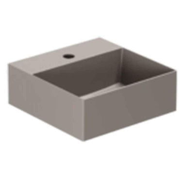 Lavabo Elegance håndvask matglaseret porcelæn 350x350x125mm t/bordpl/væg Taupe - 1