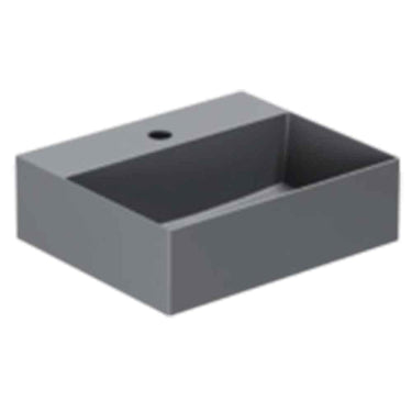 Lavabo Elegance håndvask matglaseret porcelæn 420x350x125mm t/bordpl/væg Antracit - 1