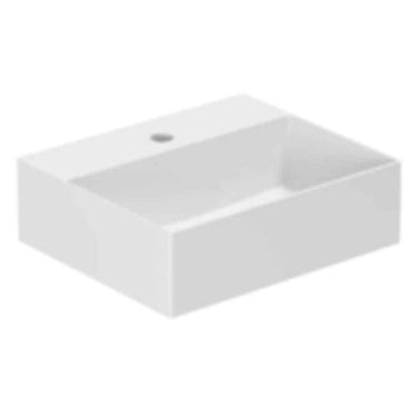 Lavabo Elegance håndvask matglaseret porcelæn 420x350x125mm t/bordpl/væg Cotton - 1