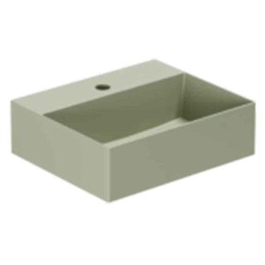 Lavabo Elegance håndvask matglaseret porcelæn 520x350x125mm t/bordpl/væg Nature Green - 1