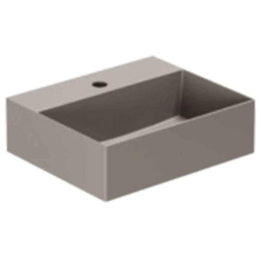 Lavabo Elegance håndvask matglaseret porcelæn 420x350x125mm t/bordpl/væg Taupe - 1