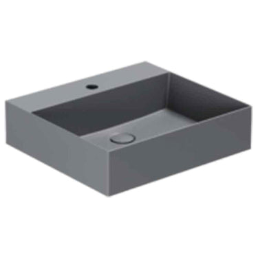 Lavabo Elegance håndvask matglaseret porcelæn 500x450x125mm t/bordpl/væg Antracit - 1
