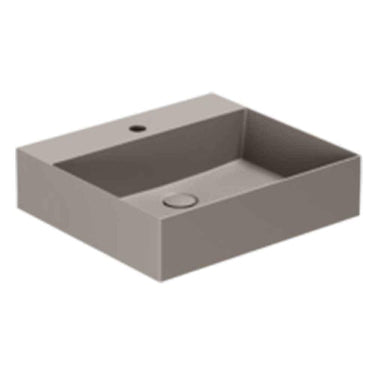 Lavabo Elegance håndvask matglaseret porcelæn 500x450x125mm t/bordpl/væg Taupe - 1