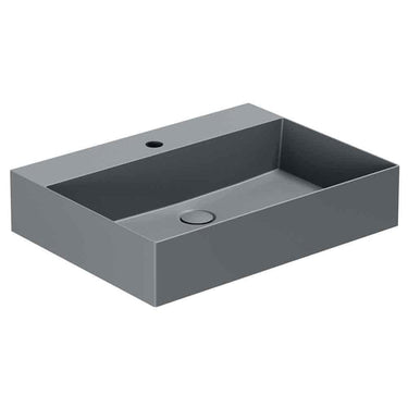 Lavabo Elegance håndvask matglaseret porcelæn 610x400x125mm t/bordpl/væg Antracit - 1