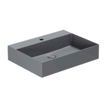 Lavabo Elegance håndvask matglaseret porcelæn 600x450x125mm t/bordpl/væg Antracit - 1