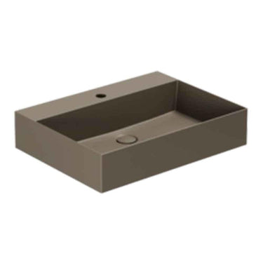 Lavabo Elegance håndvask matglaseret porcelæn 600x450x125mm t/bordpl/væg Cocoa - 1
