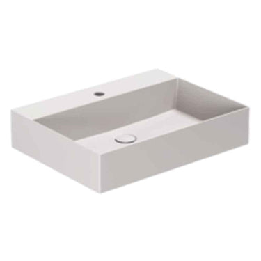 Lavabo Elegance håndvask matglaseret porcelæn 600x450x125mm t/bordpl/væg Ash - 1