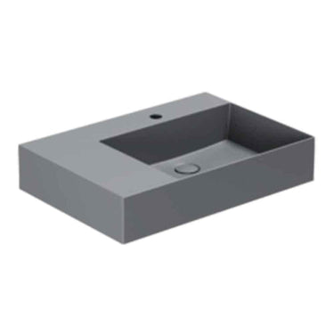 Lavabo Elegance håndvask matglaseret porcelæn 650x450x125mm t/bordpl/væg Antracit - 1