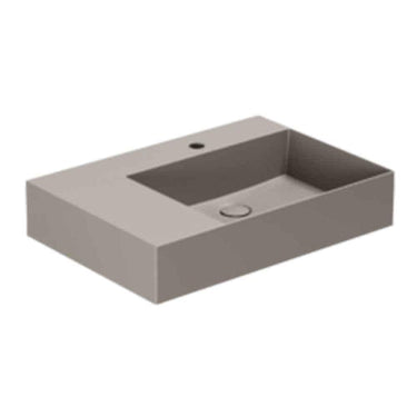 Lavabo Elegance håndvask matglaseret porcelæn 650x450x125mm t/bordpl/væg Taupe - 1
