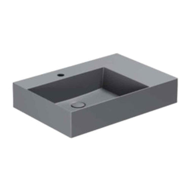 Lavabo Elegance håndvask matglaseret porcelæn 650x450x125mm t/bordpl/væg Antracit - 1