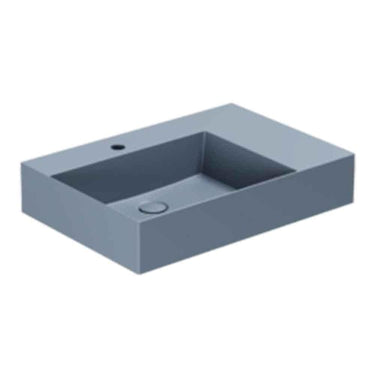 Lavabo Elegance håndvask matglaseret porcelæn 650x450x125mm t/bordpl/væg Royal Blue - 1