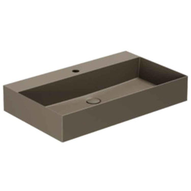 Lavabo Elegance håndvask matglaseret porcelæn 750x450x125mm t/bordpl/væg Cocoa - 1