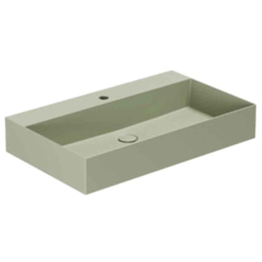 Lavabo Elegance håndvask matglaseret porcelæn 750x450x125mm t/bordpl/væg Nature Green - 1