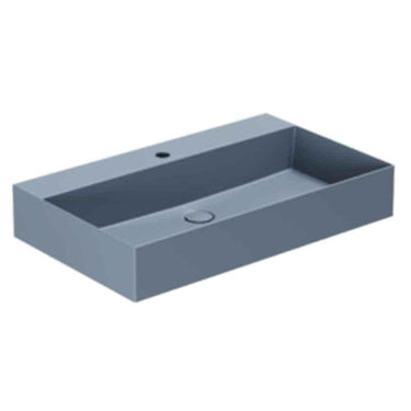 Lavabo Elegance håndvask matglaseret porcelæn 750x450x125mm t/bordpl/væg Royal Blue - 1