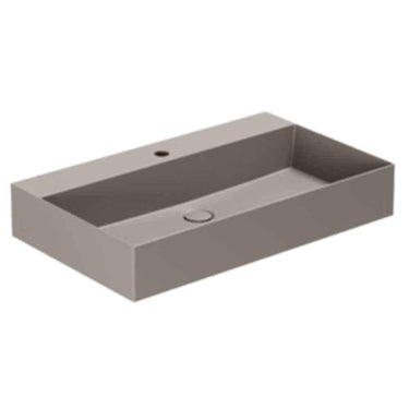 Lavabo Elegance håndvask matglaseret porcelæn 750x450x125mm t/bordpl/væg Taupe - 1