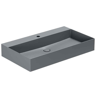 Lavabo Elegance håndvask matglaseret porcelæn 810x400x125mm t/bordpl/væg Antracit - 1