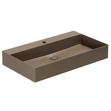 Lavabo Elegance håndvask matglaseret porcelæn 810x400x125mm t/bordpl/væg Cocoa - 1