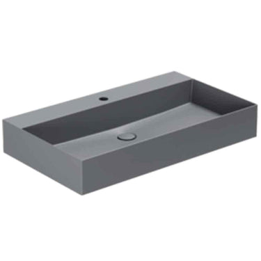 Lavabo Elegance håndvask matglaseret porcelæn 800x450x125mm t/bordpl/væg Antracit - 1