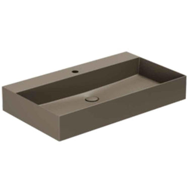 Lavabo Elegance håndvask matglaseret porcelæn 800x450x125mm t/bordpl/væg Cocoa - 1