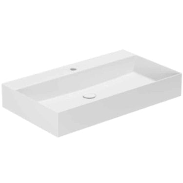 Lavabo Elegance håndvask matglaseret porcelæn 800x450x125mm t/bordpl/væg Cotton - 1