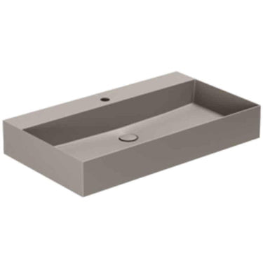 Lavabo Elegance håndvask matglaseret porcelæn 800x450x125mm t/bordpl/væg Taupe - 1