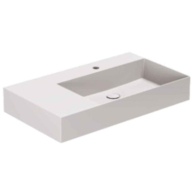 Lavabo Elegance håndvask matglaseret porcelæn 810x460x125mm t/bordpl/væg Ash - 1
