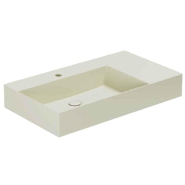 Lavabo Elegance håndvask matglaseret porcelæn 810x460x125mm t/bordpl/væg Perlé - 1