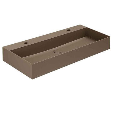 Lavabo Elegance håndvask matglaseret porcelæn 1020x400x125mm t/bordpl/væg Cocoa - 1