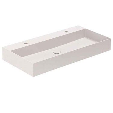Lavabo Elegance håndvask matglaseret porcelæn 1020x400x125mm t/bordpl/væg Ash - 1
