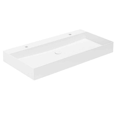 Lavabo Elegance håndvask matglaseret porcelæn 1020x400x125mm t/bordpl/væg Cotton - 1