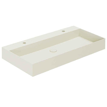Lavabo Elegance håndvask matglaseret porcelæn 1020x400x125mm t/bordpl/væg Perlé - 1