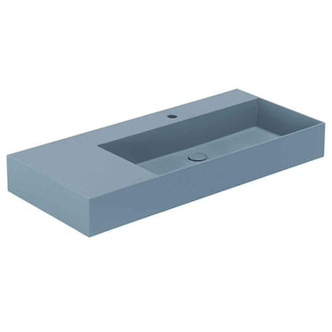 Lavabo Elegance håndvask matglaseret porcelæn 1020x400x125mm t/bordpl/væg Royal Blue - 1