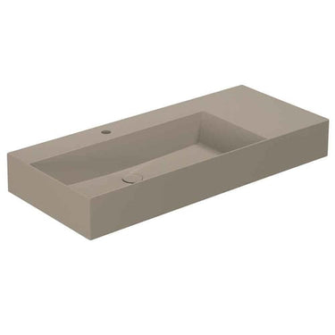 Lavabo Elegance håndvask matglaseret porcelæn 1020x400x125mm t/bordpl/væg Taupe - 1