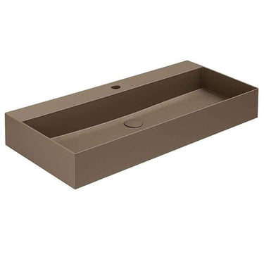 Lavabo Elegance håndvask matglaseret porcelæn 1020x450x125mm t/bordpl/væg Cocoa - 1