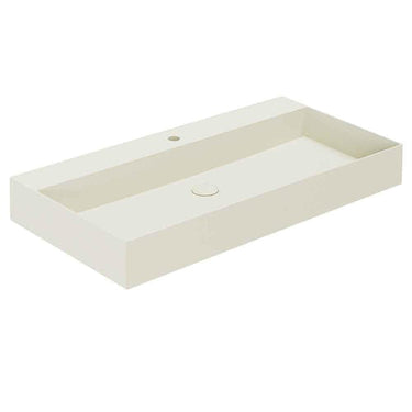 Lavabo Elegance håndvask matglaseret porcelæn 1020x450x125mm t/bordpl/væg Perlé - 1