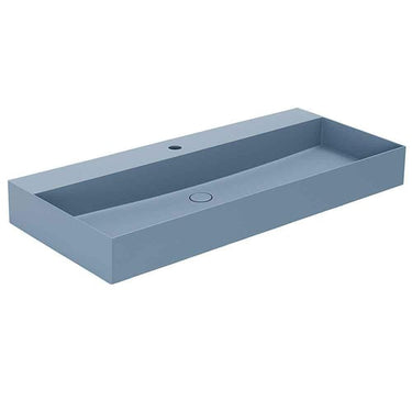 Lavabo Elegance håndvask matglaseret porcelæn 1020x450x125mm t/bordpl/væg Royal Blue - 1