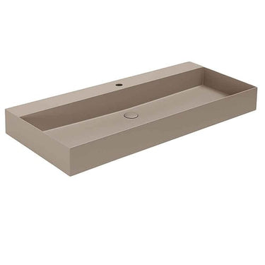 Lavabo Elegance håndvask matglaseret porcelæn 1020x450x125mm t/bordpl/væg Taupe - 1