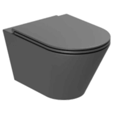 Lavabo Forma hængetoiletskål/sæde glaseret porcelæn 535x360x370mm t/indb.cist mat sort - 1