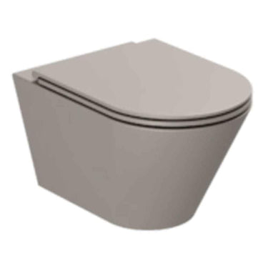 Lavabo Forma hængetoiletskål/sæde matglaseret porcelæn 540x340x370mm t/indb.cist Taupe - 1